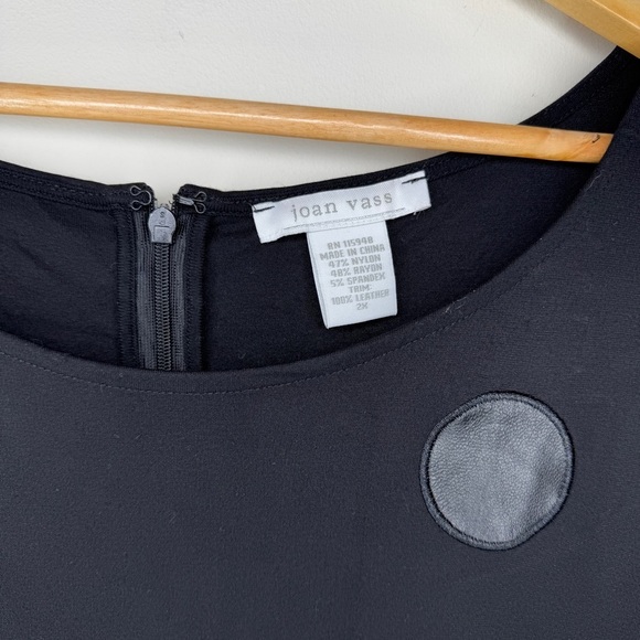 Joan Vass Black Dress with Polka Dot Accents - Picture 5 of 6